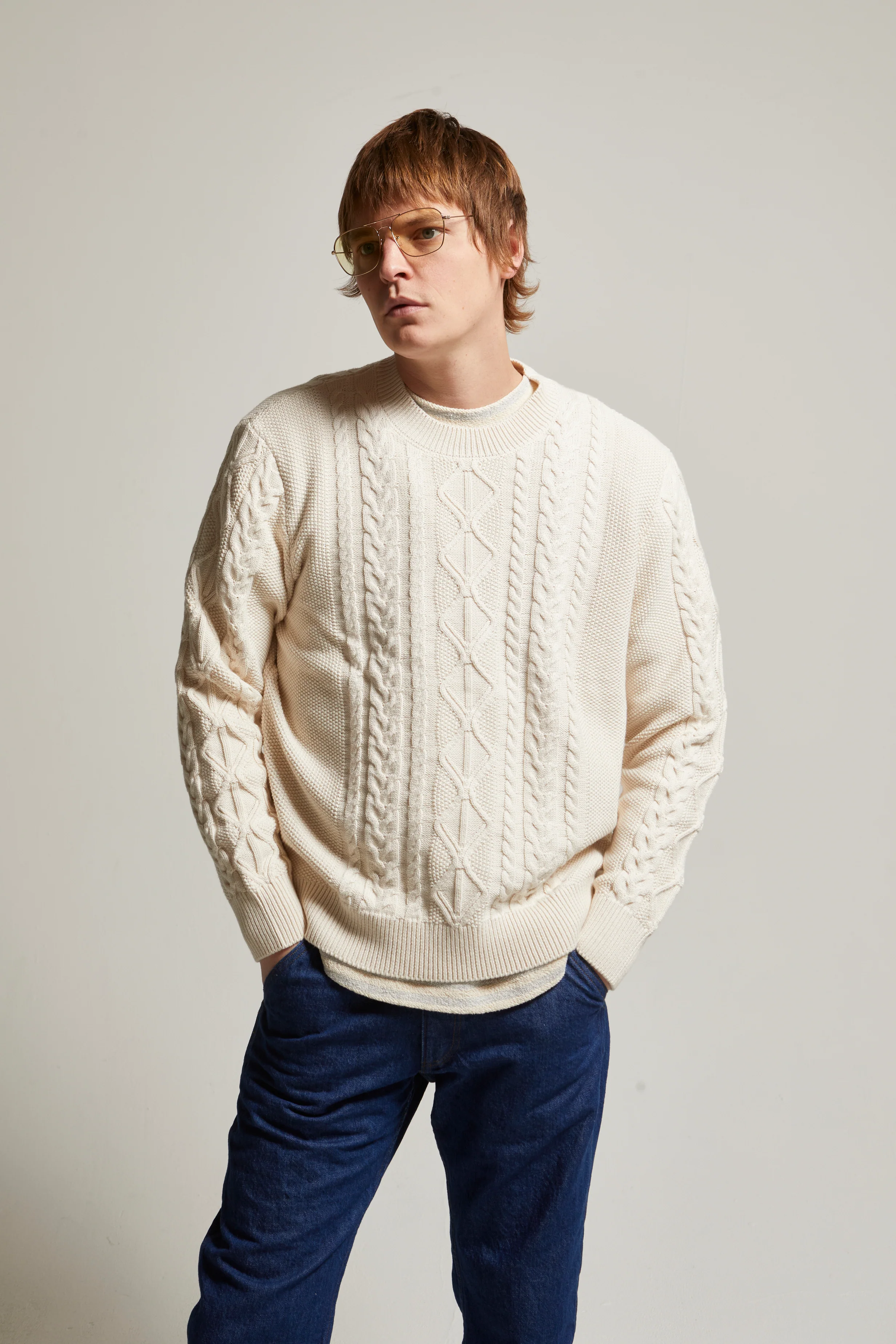 Andre Relaxed Cotton-Cashmere Cable Sweater - Image 9