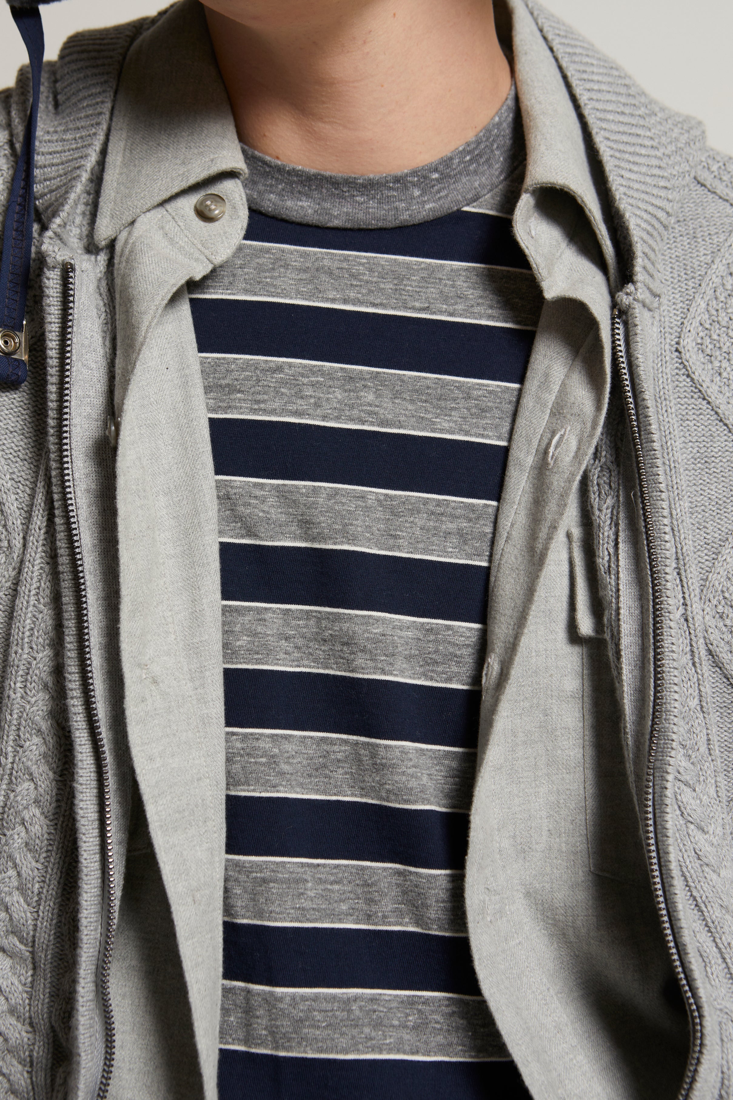 Liam Cotton-Cashmere Zip-Up Cable Sweater - Image 7