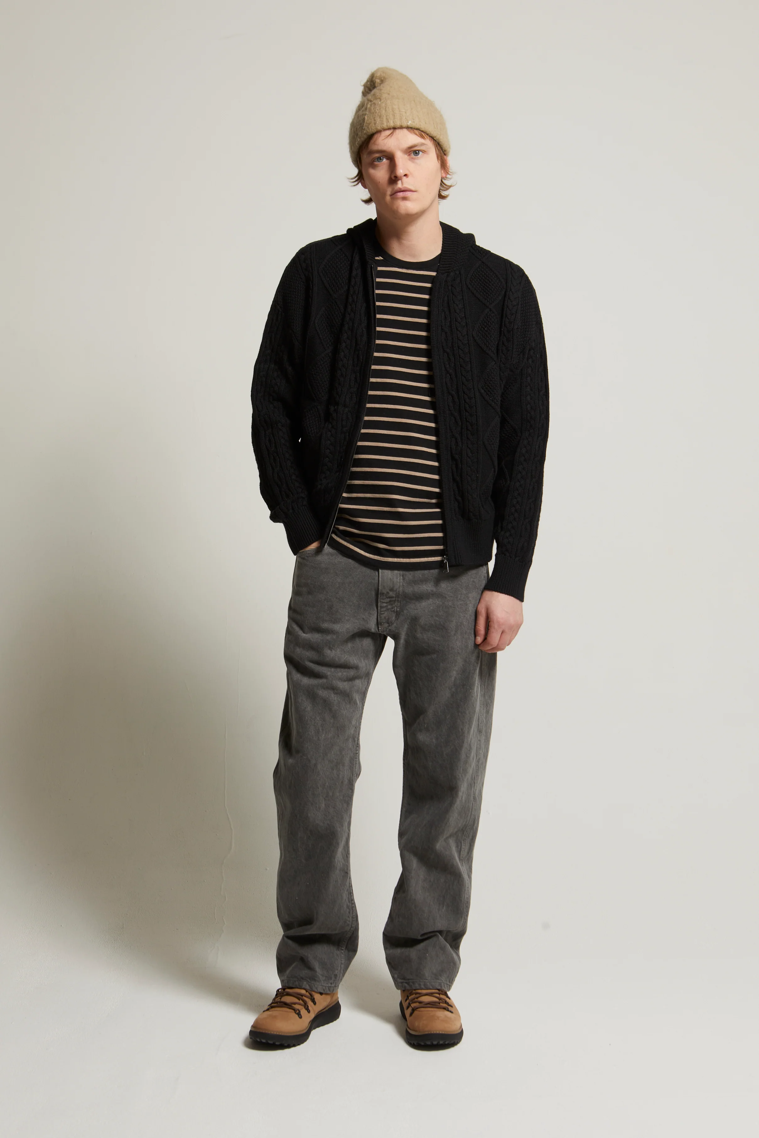 Liam Cotton-Cashmere Zip-Up Cable Sweater - Image 9