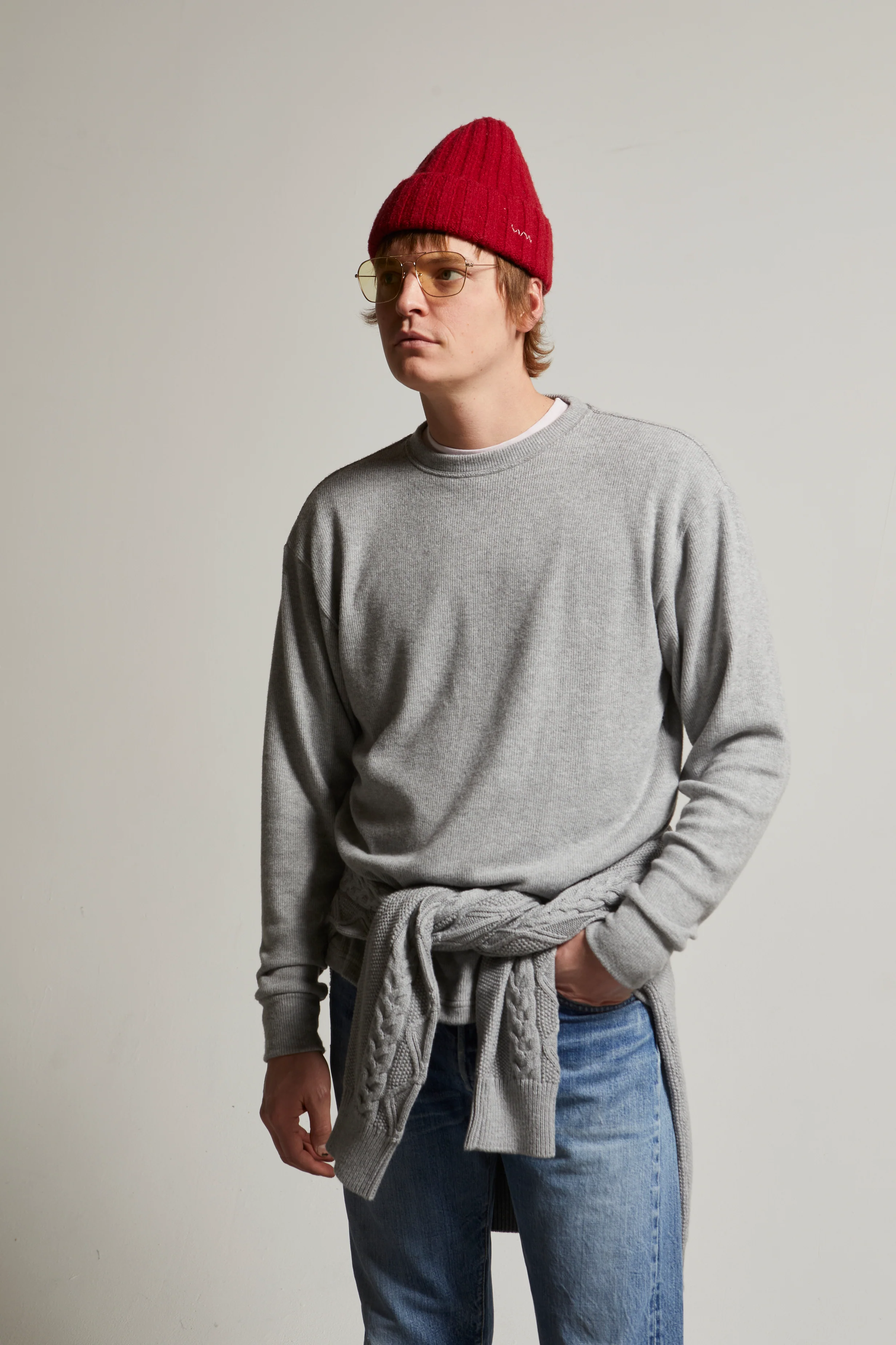Elio Heather Brushed Fine Sweater Tee - Image 3