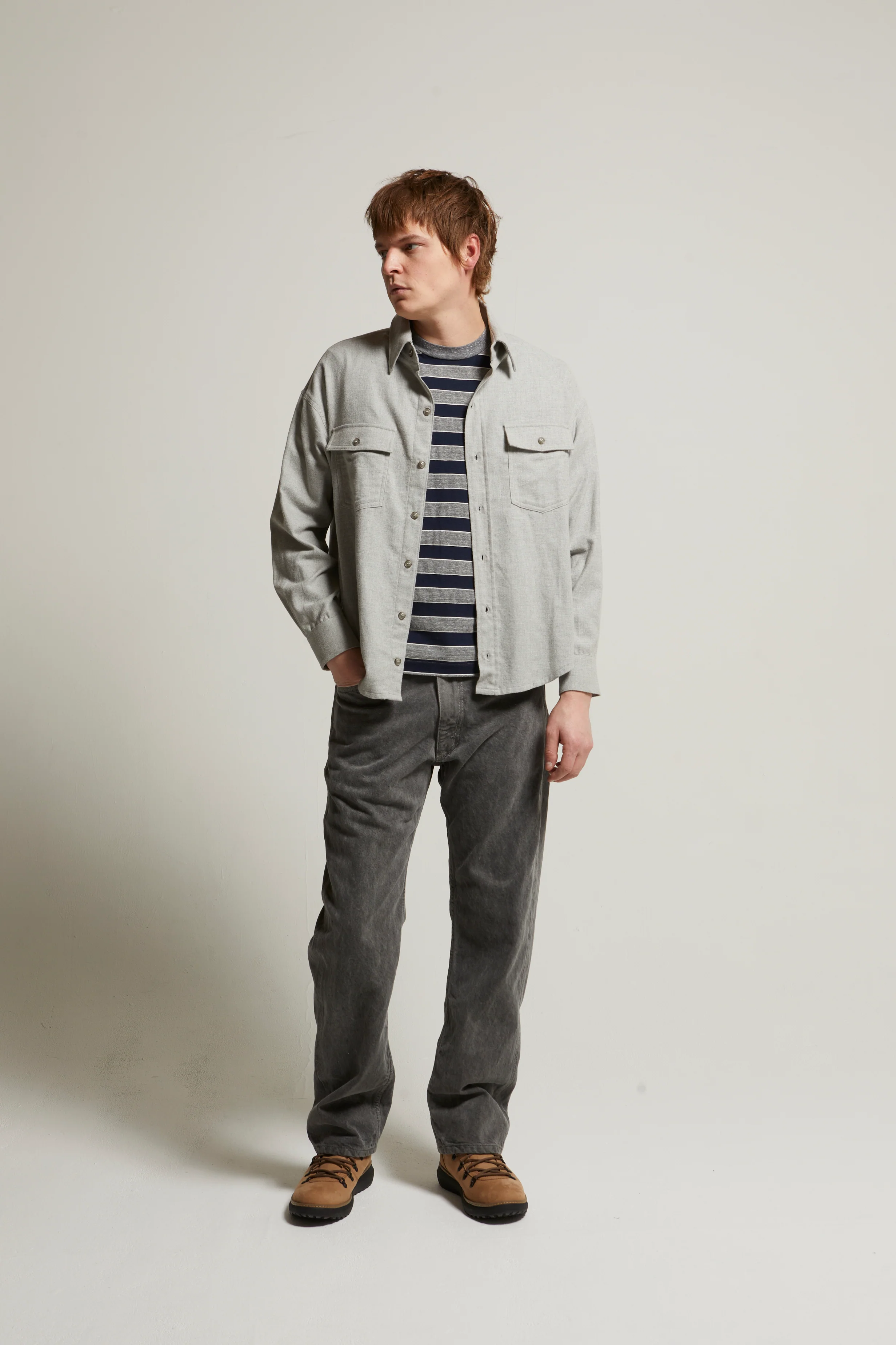 Lorenzo Heather Brushed Flannel Shirt - Image 3